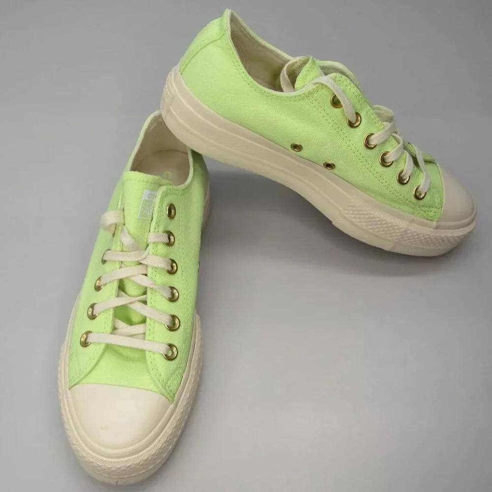 NEW CONVERSE Womens Low Citron Sneaker Tennis Shoe Green Platform Size 7.5